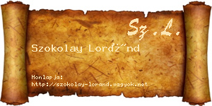 Szokolay Loránd névjegykártya